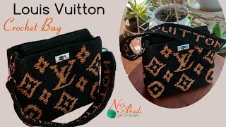 Tas Hape Rajut - crochet cellphone bag LV (Louis Vuitton Tapestry) 