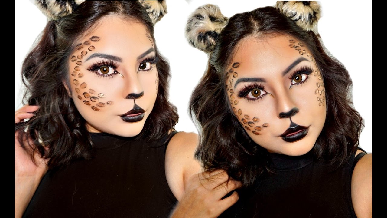 Cat Cheetah Halloween Makeup Tutorial YouTube