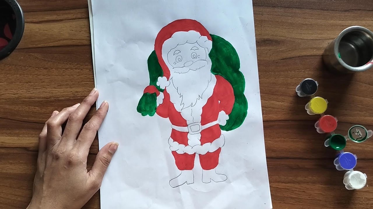 Santa Claus Drawing 🖌️| How to Draw Santa Claus With Colours 🎨