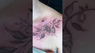 Stylish Collar bone flower tattoo design