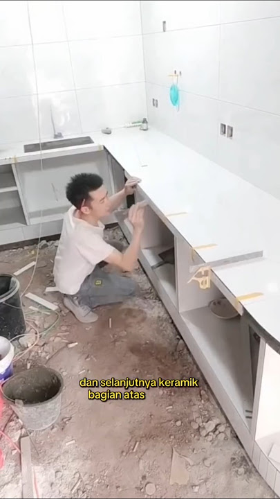 Trik membuat meja dapur dengan mudah dan cepat menggunakan keramik saja #shortvideo #shorts #short