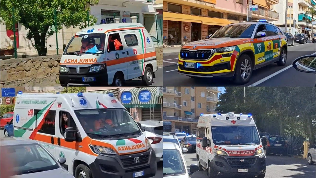 Compilation Soccorso Sanitario Ambulanze in sirena in Provincia di imperia 2022-2025