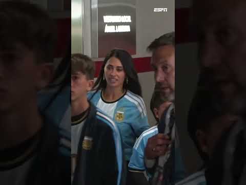 Lionel Messi and his family leaving following his final game for Argentina