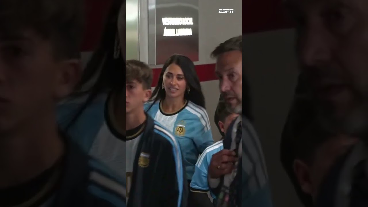 Lionel Messi and his family leaving following his final game for Argentina