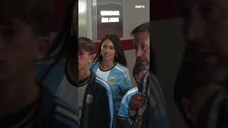 Lionel Messi and his family leaving following his final game for Argentina