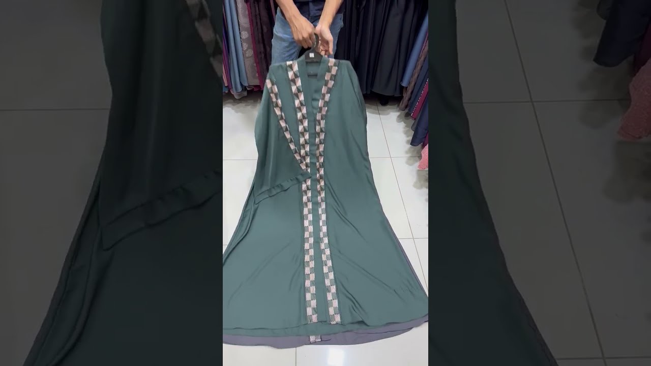  New Arrival Elegant Embroidered Abaya Imported Nida Front Open Sizes 54 56