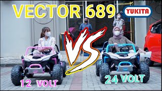 24 VOLT VS 12 VOLT VECTOR YUKITA 689 Mainan Anak Mobil Aki JEEP Electric Kids Car Toys