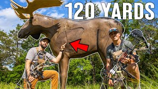 120 YARD BOW Shot on MOOSE: Someone ROBBED Us!! (Total Archery Challenge)