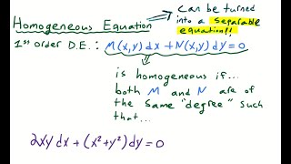 Homogeneous Equation Example