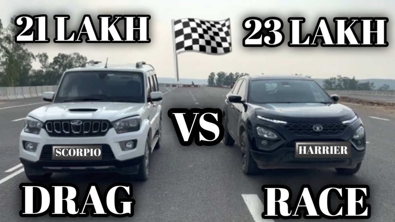 DRAG RACE:: Tata Harrier vs Mahindra Scorpio🔥🔥| ये umeed नहीं थी🥵 