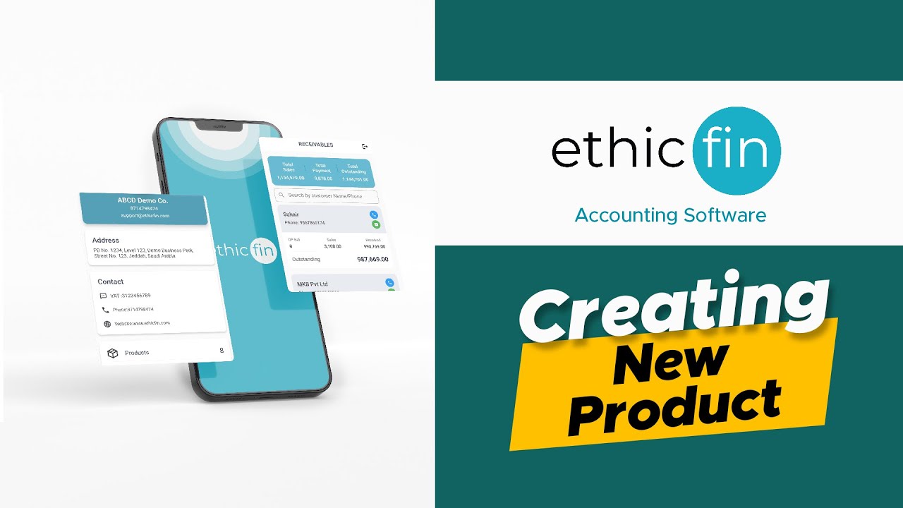How to  create a  New Product in Ethicfin Accounting Software