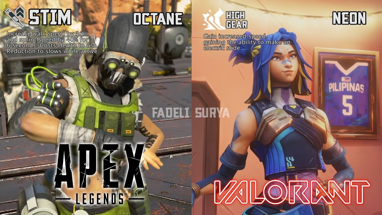 OCTANE VS NEON SKILL COMPARISON Apex Legends vs Valorant 1 YouTube