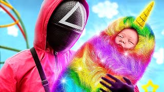 Единорог попал в игру в кальмара! видео