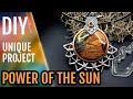 How to make: Power of the Sun - Beautiful Polymer Clay Pendant! Unique video tutorial | DIY Handmade