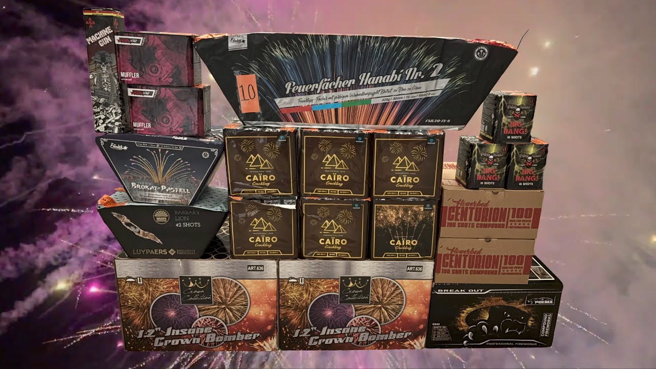 Vuurwerkshow op een bruiloft - o.a. 2x Insane Crown Bomber