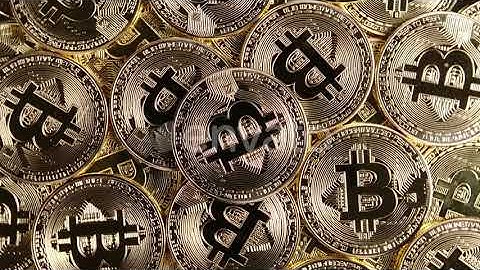 Rotating Bitcoins (Stock Footage)