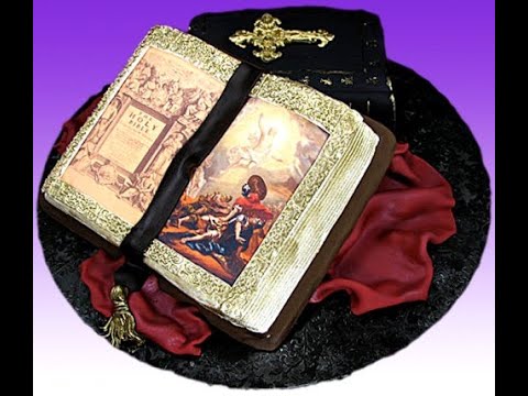 Holy Bible Open Closed Book Cake Decorating How-To Video Tutorial Part 5