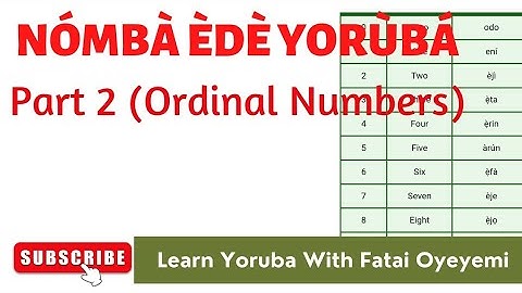 Learn Yoruba Number | Yoruba Cardinal Numbers | Learn Yoruba Language