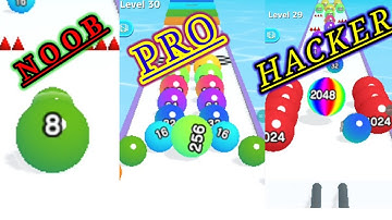 NOOB vs PRO vs HACKER in Ball Run 2048