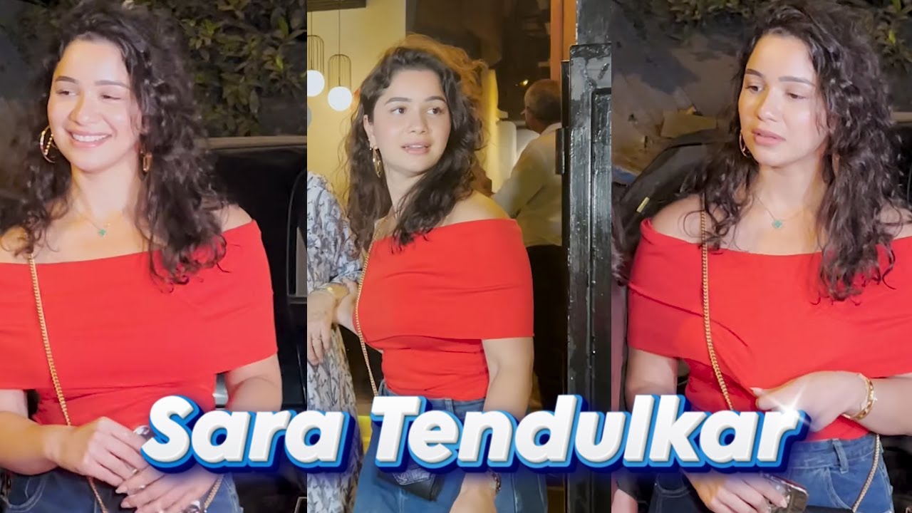 Sara Tendulkar’s No Makeup Glow! Dinner Date with Nani in Stylish Red & Denim ✨❤️