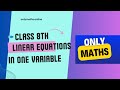 linear equation , class 8th, pat 3 Ex 8 A