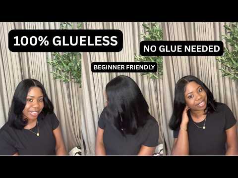 NO GLUE NEEDED! Pre Layered Bob Wig In Natural Black Beginner Friendly BeautyForeverHair