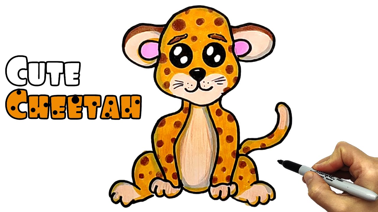 Cheetah Drawing Easy Cute : How To Draw A Cheetah Cartoon Youtube