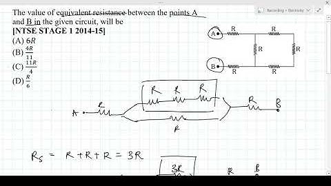 The value of equivalent resistance between the points A and B in the given circuit, will be: