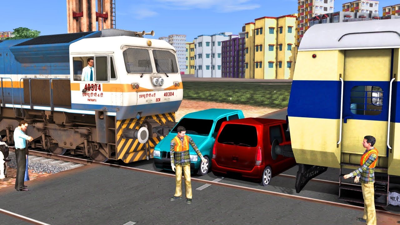 Loco Failed Of MEMU Local Train At RAILROAD CROSSING Rescue By GY WDP4D loco-failed-of-memu-local-train-at-railroad-crossing-rescue-by-gy-wdp4d