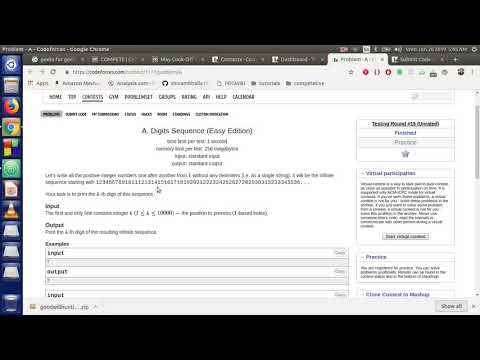 Testing Round #15 (Unrated) || A. Digits Sequence (Easy Edition) ||COMPETITIVE CODING