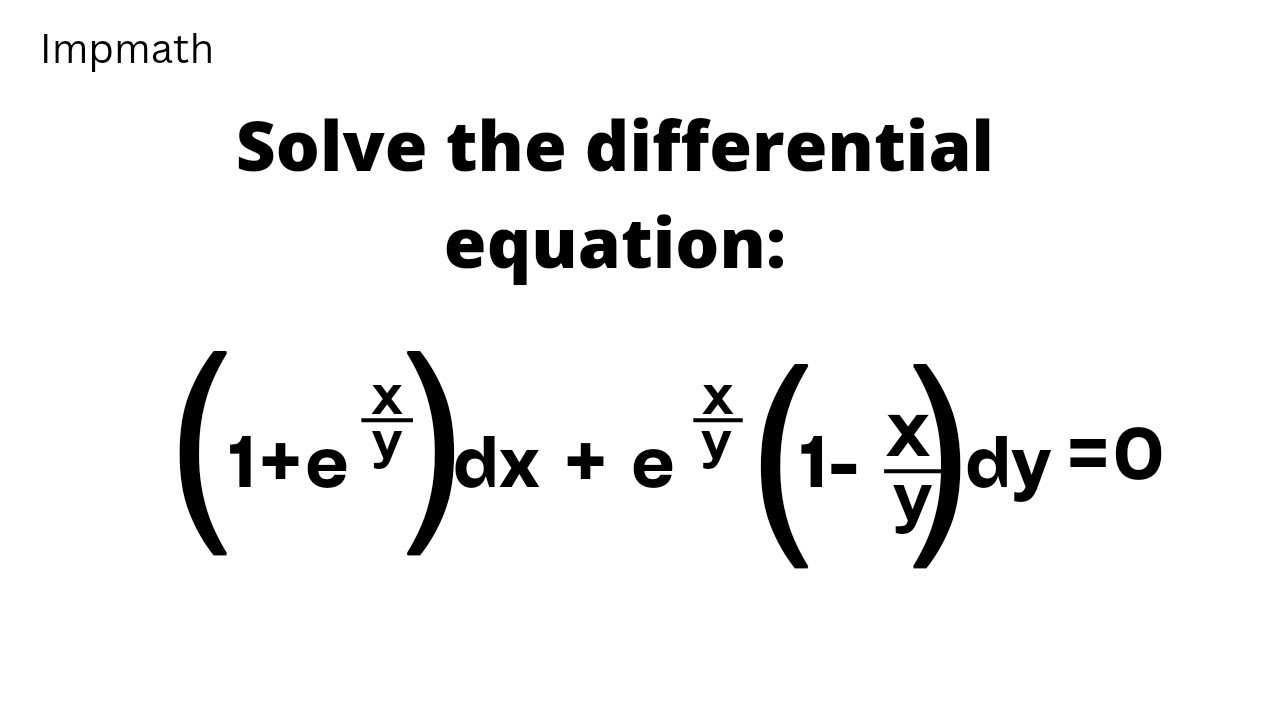 Solve 1 e x y dx e x y 1 x y dy 0 YouTube solve-1-e-x-y-dx-e-x-y-1-x-y-dy-0-youtube