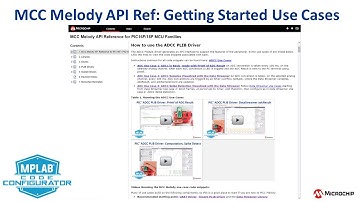 MCC Melody API Reference for PIC16F/18F: Getting Started Use Cases