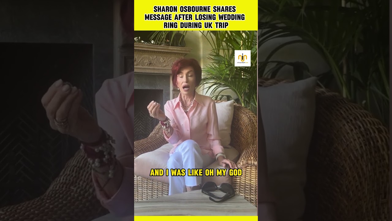 Sharon Osbourne posts a message after losing her wedding ring during a trip to the UK.