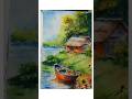 Beautiful scenery drawing with watercolor 😍 #art #watercolor #drawing #landscape #shorts