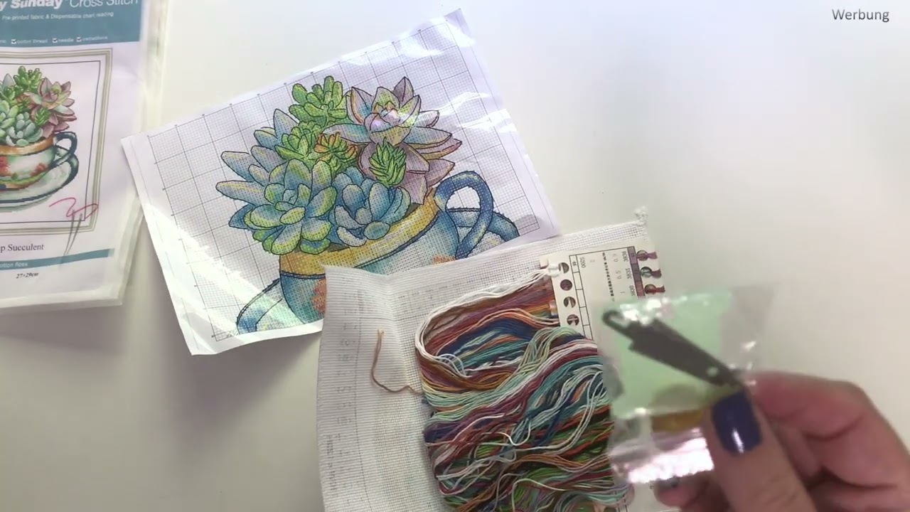 Flosstube Deutsch | Unboxing | Succulenten Kreuzstich-Set von AliExpress