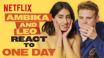 Leo Woodall and Ambika Mod React To An Iconic One Day Scene | Netflix
