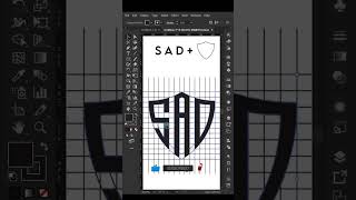 SAD+SHIELD monogram logo.illustrator tutorial