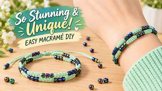 🌈 Easy Beaded Macramé Bracelet DIY | Double Row Design