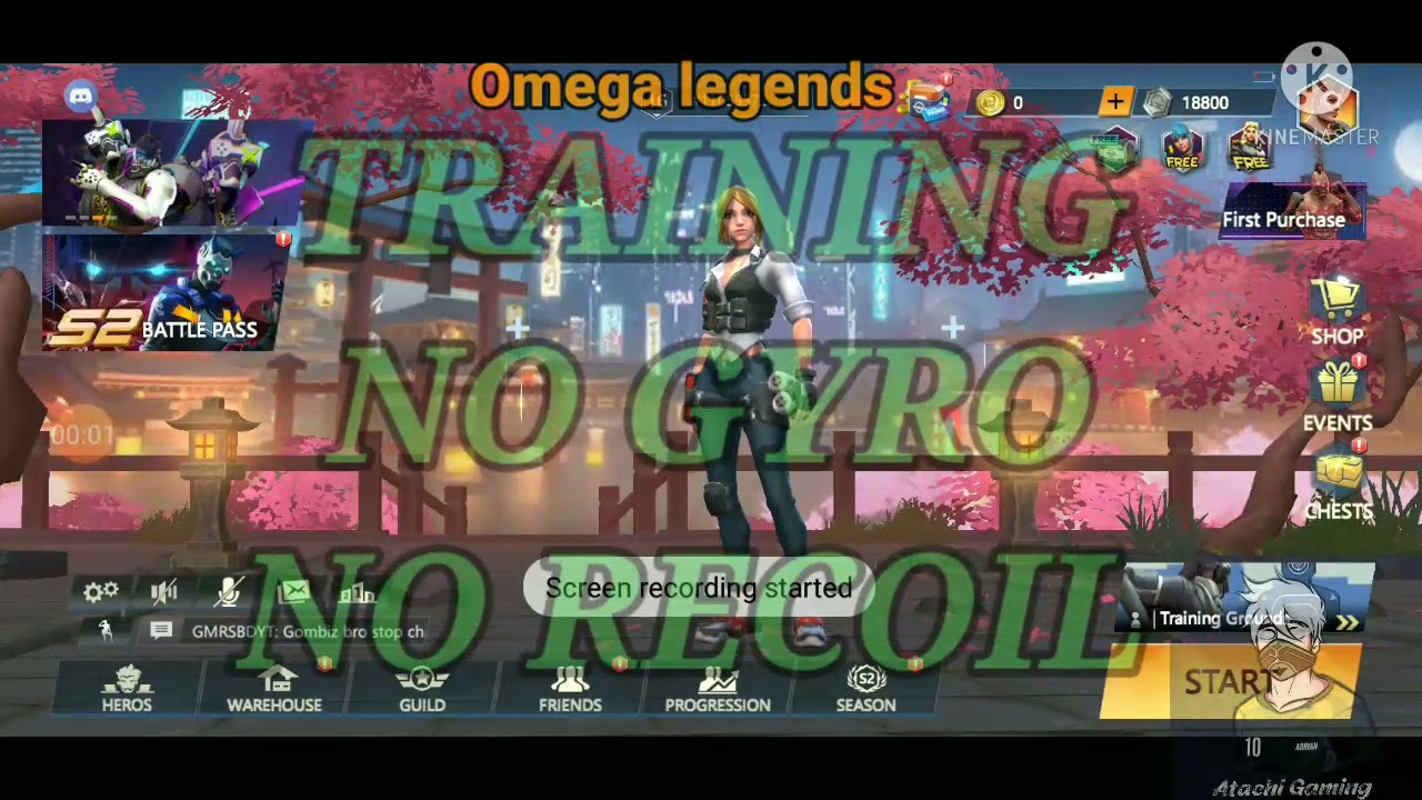 OMEGA LEGENDS|NO GYRO NO RECOIL Training first game 💕