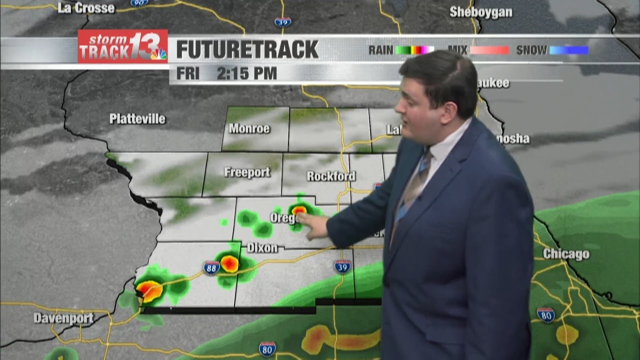 Scattered showers and storms Friday afternoon - YouTube