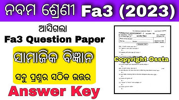 9th class fa3 question paper 2022-23 / fa3 class 9 question answer history