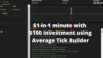 BINARY.COM: BINARYBOT.LIVE: how i get 1$ in 1 min based on 200 average ticks