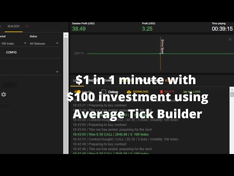 BINARY.COM: BINARYBOT.LIVE: how i get 1$ in 1 min based on 200 average ticks