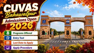 CUVAS Admission 2026 Open | BS, DVM, MPhil Programs & Last Date screenshot 1