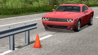 Cars vs Guardrail – BeamNG.Drive