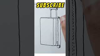 How to draw a Travel Carry Luggage Step by Step #shorts #drawing