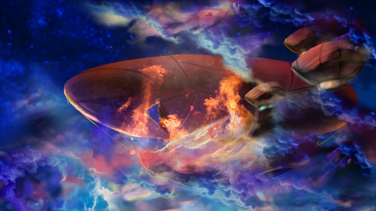 Дирижабль. Airship crash animation from Kliory draw