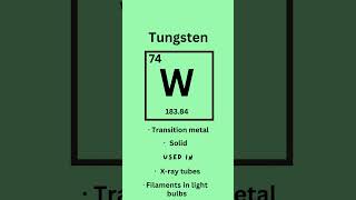 Tungsten  Elements Series Part Seventy Four science stem learning