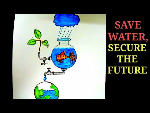 How To Draw Save Water Save Earth Drawing For Kids Save Future Colour Youtube