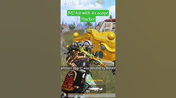 40 bullet squad wipe Hacker. M249 with 4x scope  #pubgmobile #bgmi #pubg #hacker